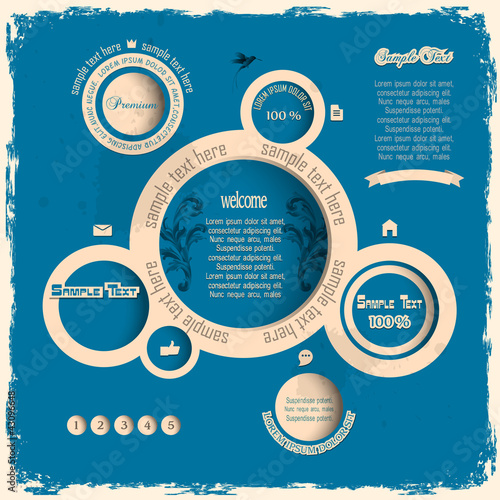 Vektor: Vintage web design bubbles Vintage web design bubbles