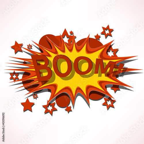 Vektor: Boom. Comic book explosion. Boom. Comic book explosion.