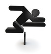 Illustration: leichtathletik athletics hürde barrier symbol 3d leichtathletik athletics hürde barrier symbol 3d
