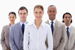 Close-up of a business team a smiling