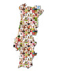map of portugal with a lot of people portraits