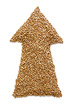 Buckwheat arrow on white background