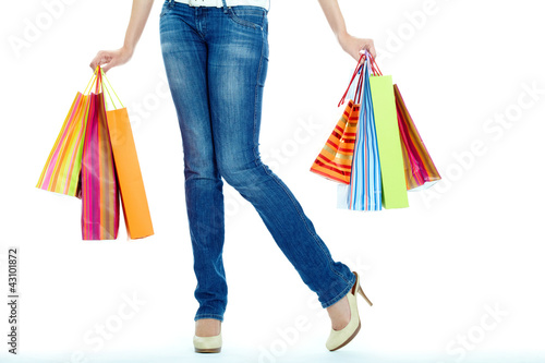 Photo: Female with paperbags Female with paperbags