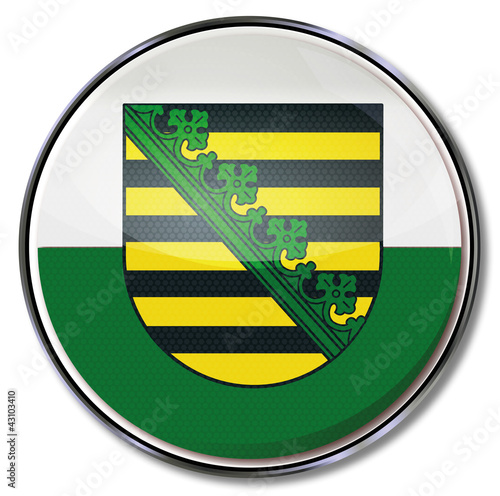 Vektor: Button Sachsen mit Wappen Button Sachsen mit Wappen