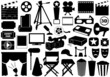 Movie related elements isolated on white