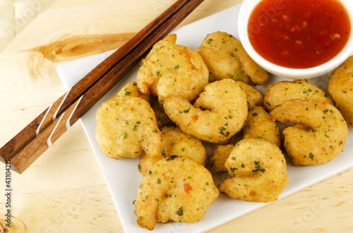 Photo: Oriental Deep Fried Battered Prawns & Sweet Chilli Dip Oriental Deep Fried Battered Prawns & Sweet Chilli Dip