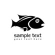 Vector: black isolated fish on white background black isolated fish on white background
