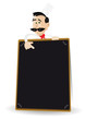 Vektor: Chef Menu Holding A Blackboard Chef Menu Holding A Blackboard