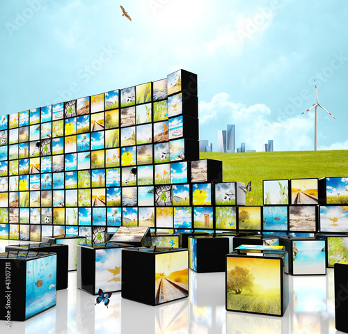 Photo: Multimedia straming concept Multimedia straming concept