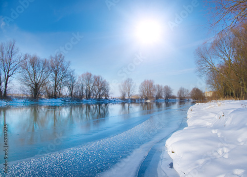 Photo: snow-covered winter river snow-covered winter river