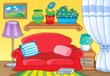 Vector: Room with furniture theme image 1 Room with furniture theme image 1