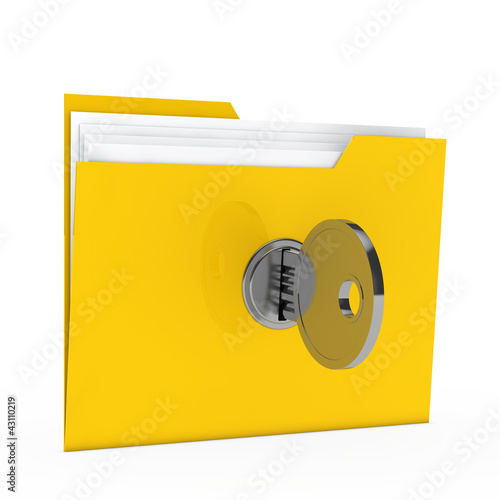 Illustration: folder with key folder with key