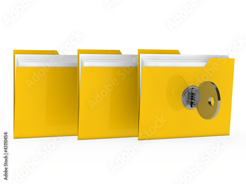 Illustration: folder with key folder with key