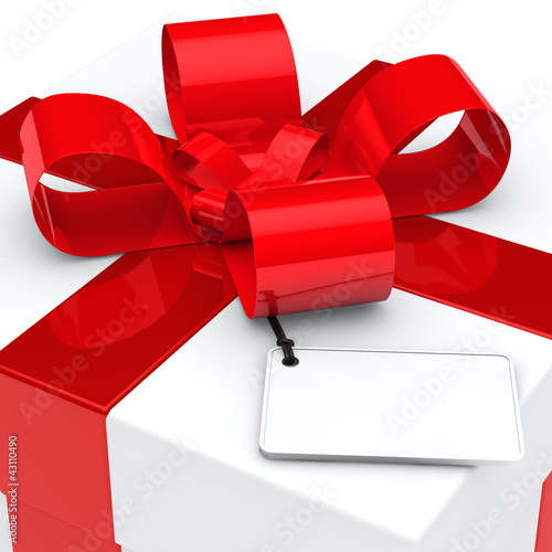 Illustration: gift box red ribbon gift box red ribbon