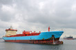 gas tanker with  oil tanker on the background