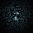 Scared naked man