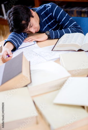 Photo: Student sleeping Student sleeping