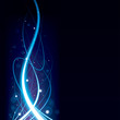 Abstract blue glowing wave background.