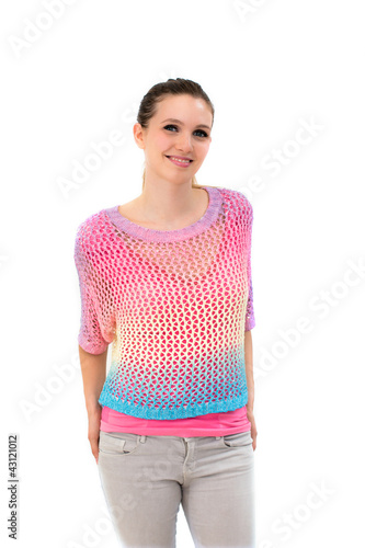 Photo: beautiful young woman looking happy beautiful young woman looking happy