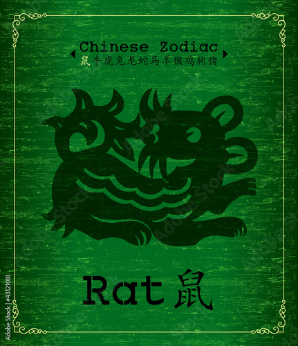 Vektor: Chinese Zodiac - rat Chinese Zodiac - rat