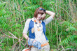 young girl outdoors