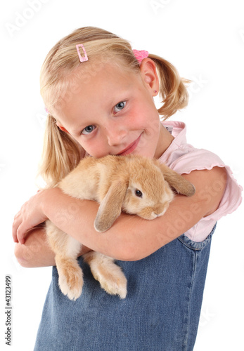 Foto: Blondes Mädchem mit Hasen Blondes Mädchem mit Hasen