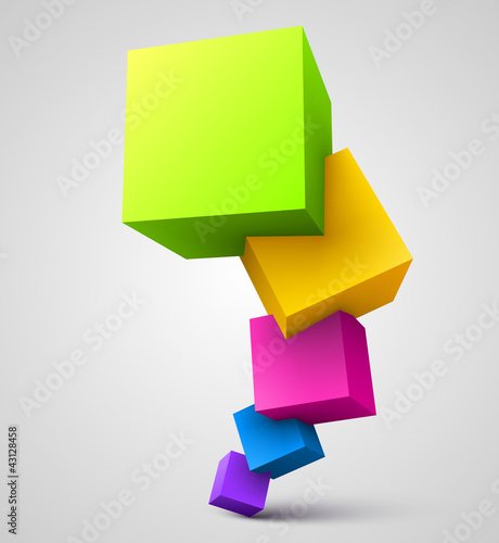 Vector: Colorful cubes 3D Colorful cubes 3D