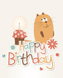 Vector: Cute happy birthday card Cute happy birthday card