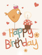 Vector: Cute happy birthday card Cute happy birthday card