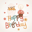 Vector: Cute happy birthday card Cute happy birthday card