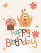 Vector: Cute happy birthday card. Cute happy birthday card.