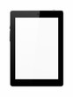 Photo: White tablet isolated with blank screen White tablet isolated with blank screen