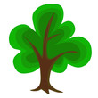 Vector: Single beautiful green tree isolated on white background Single beautiful green tree isolated on white background