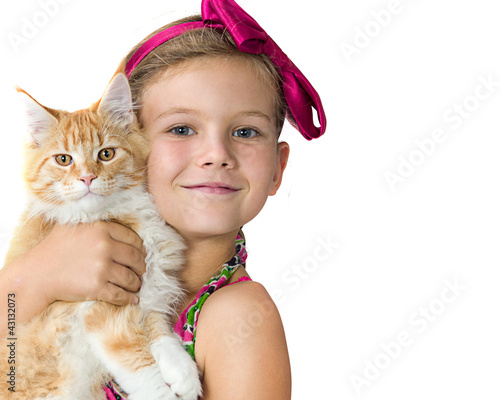 Photo: girl with cat girl with cat