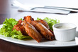 fried chicken wings with sauce