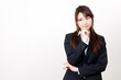 asian businesswoman thinking