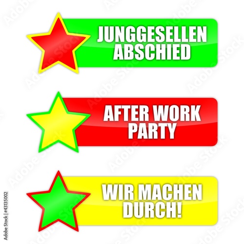 Illustration: button stern party texte I button stern party texte I