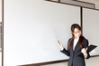 a young businesswoman teaching