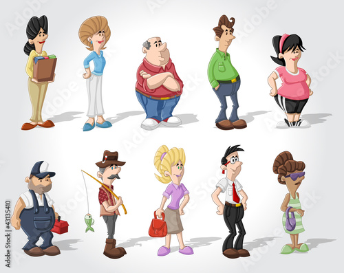 Vektor: Cute happy cartoon old people Cute happy cartoon old people