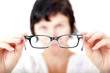 Opticians in fitting eyeglasses