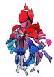 person shattered to pieces