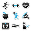 Health and fitness icons set
