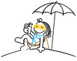 figur frau beim sonnenbaden