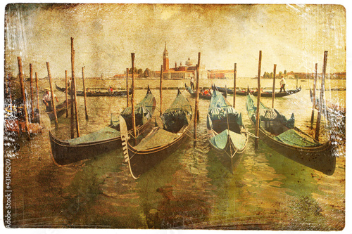 Photo: views of Venice in vintage style, like postcards views of Venice in vintage style, like postcards