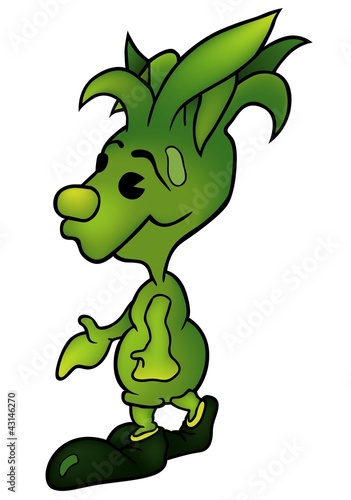 Illustration: Green Character - Cartoon Illustration Green Character - Cartoon Illustration