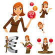 Vector: illustration femme d'affaires, set femme cadre illustration femme d'affaires, set femme cadre