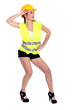 Attractive woman dressed in construction gear