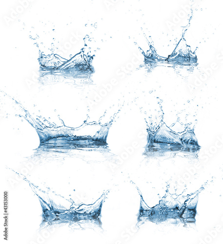 Photo: Water splashes collection over white Water splashes collection over white