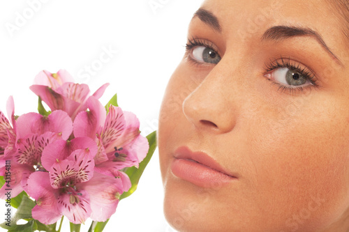 Photo: Beauty with flowers Beauty with flowers