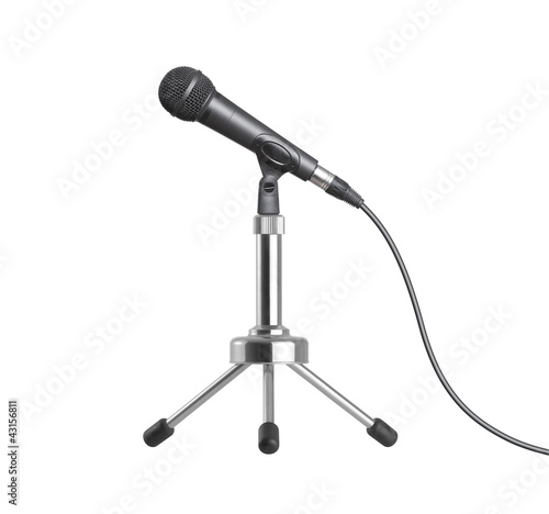 Photo: Microphone on a white background Microphone on a white background